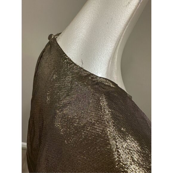 SAINT LAURENT WOMEN'S SILK LAME MINI DRESS IN GOLD SIZE 38 (6) $2995 - Picture 12 of 16